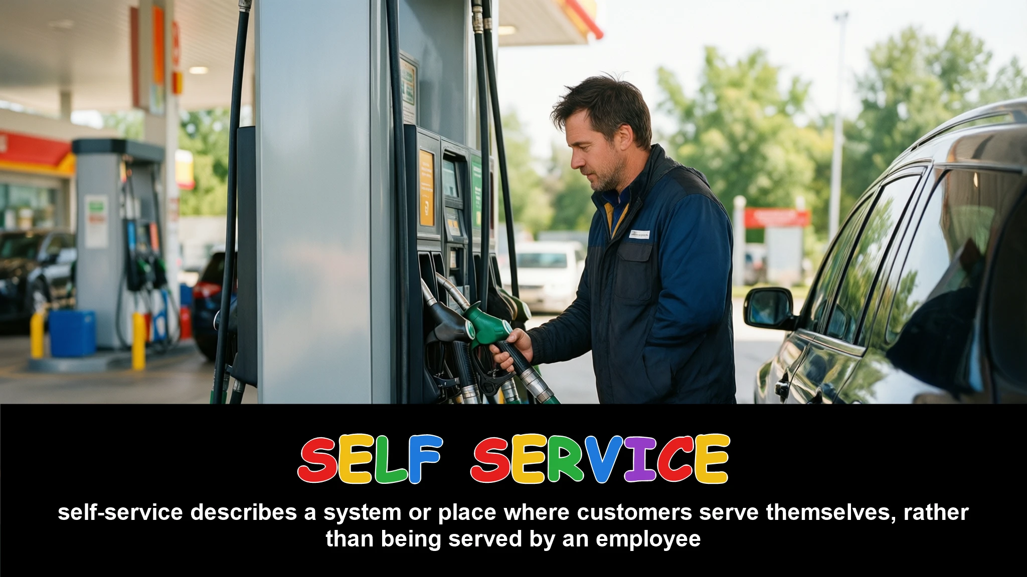 English Illustration for self service